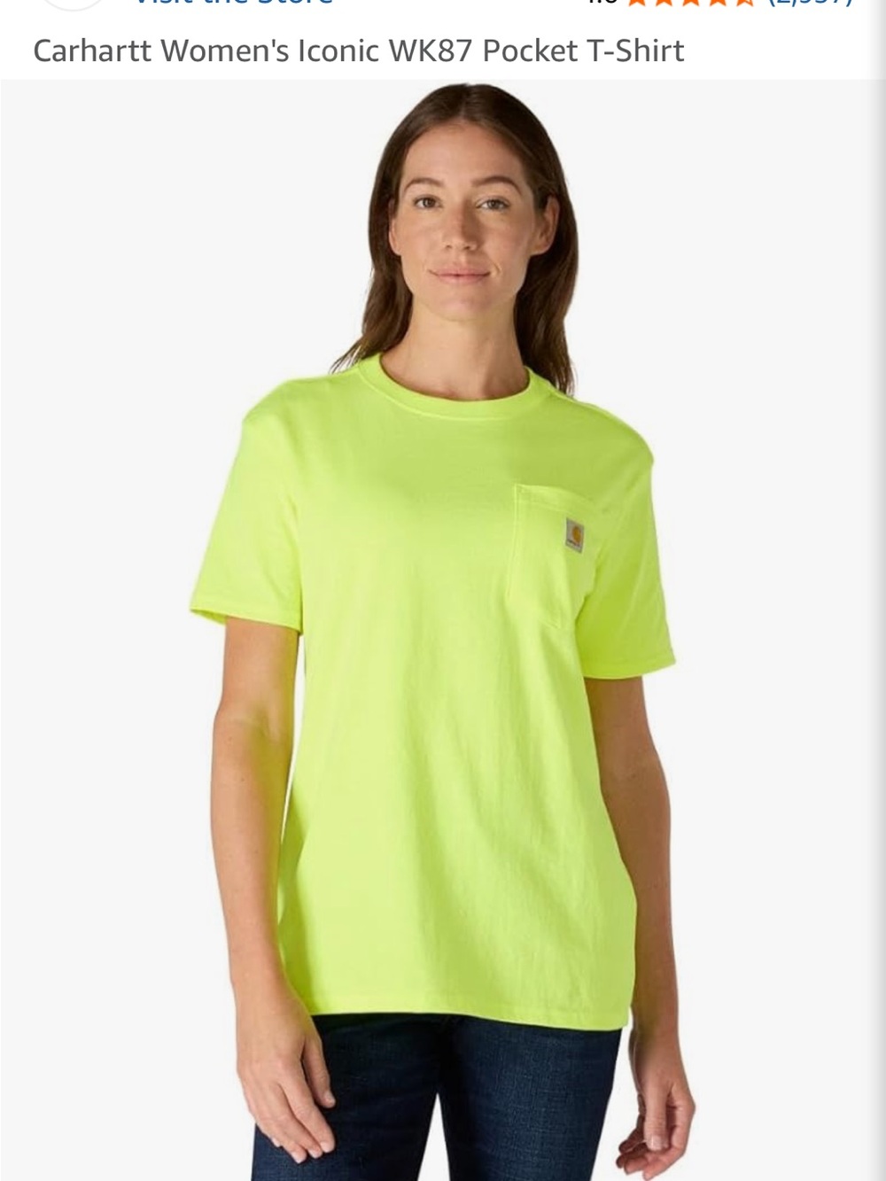 Carhartt Lime Pocket Tee XXL NWT